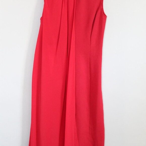 J. Peterman Sleeveless Chiffon Overlay Dress Red Women's Size 0 H11093 - Picture 5 of 16
